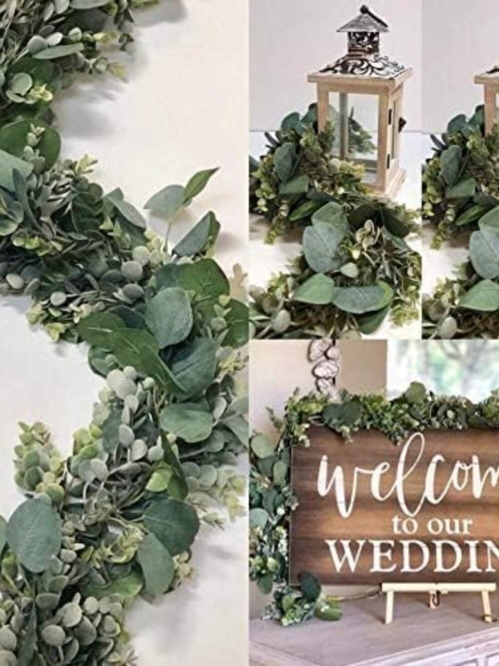 6.2 Ft Long Faux Eucalyptus Greenery - Wedding Arch Summer Decor - Lambs Ear & M